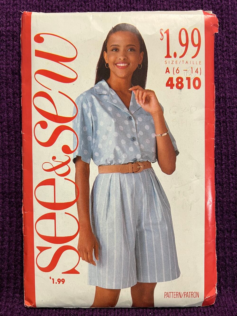 Butterick Sewing pattern 4810 button down shirt shorts size 6-12